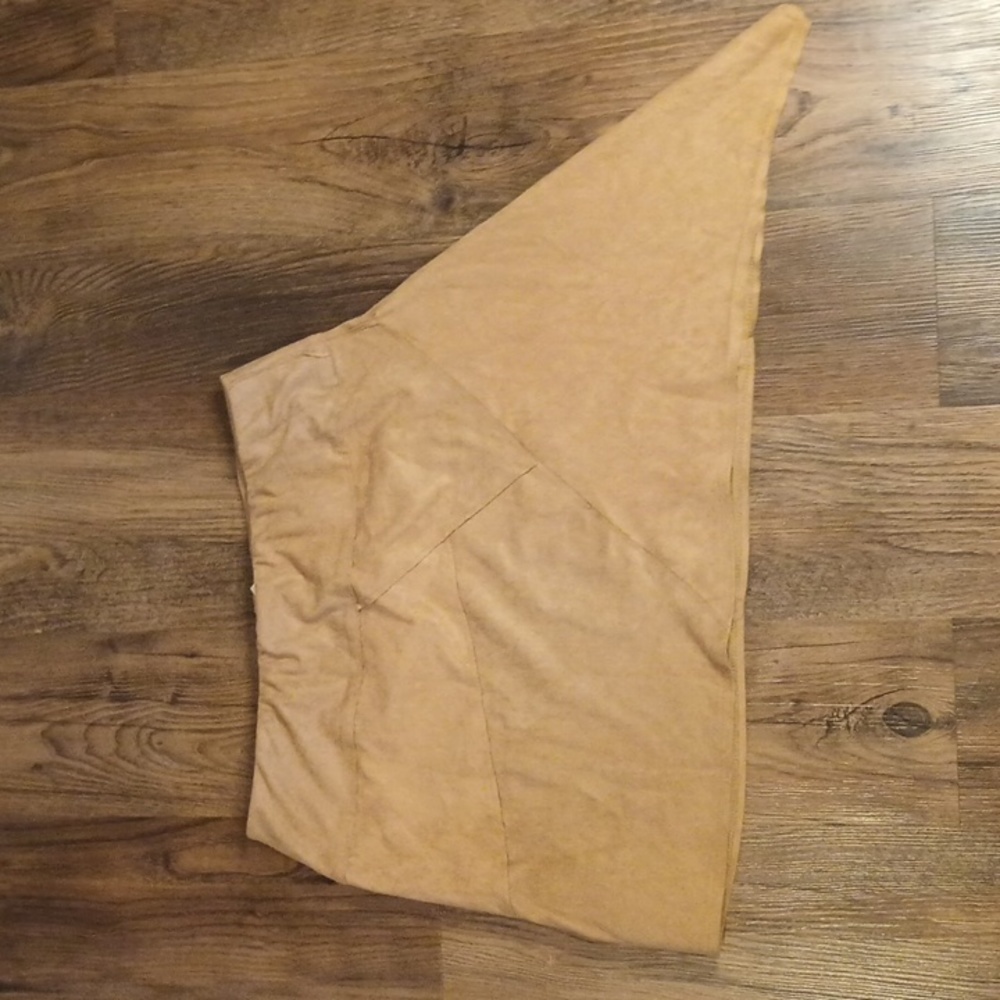COPY - Liberty Garden for Free People Tan Asymmetrical Faux Suede Skirt GGG